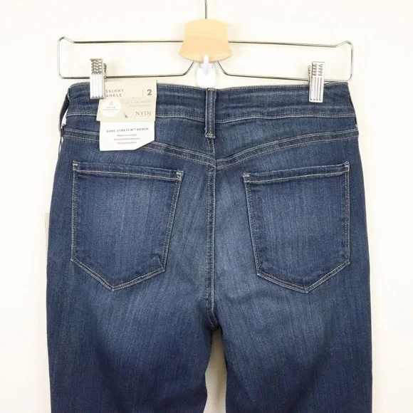 NWT NYDJ Ami Skinny Ankle Jeans 2 Dark Wash Blue Denim Released Hem Mid Rise - Picture 3 of 11